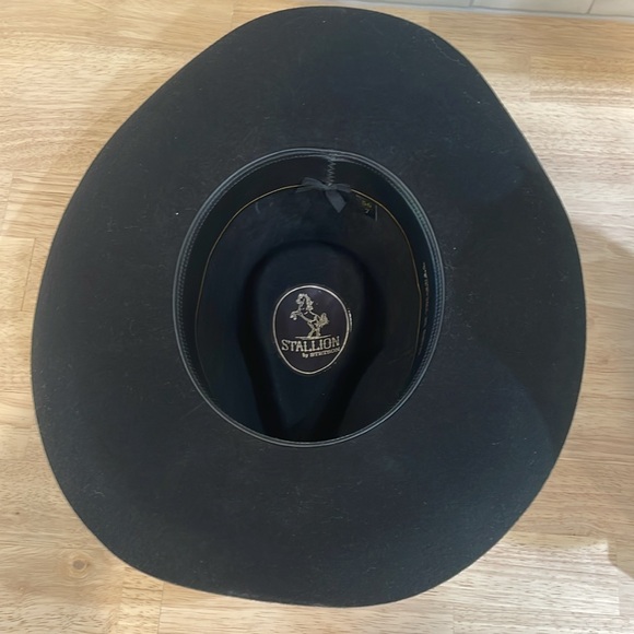 Stallion by Stetson Black Wool Cowboy Hat Unisex Size 7 - Picture 6 of 10